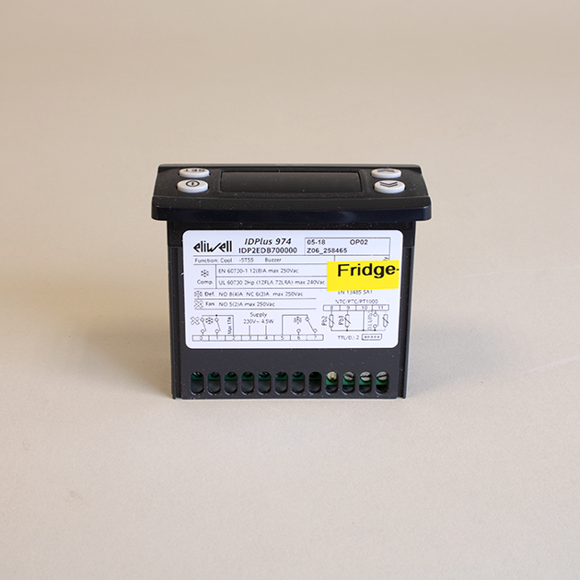 Frigoboat digital fridge or freezer thermostat with adjustable parameters. The Eliwell Plus is quick and easy to install and designed for the control of refrigeration units from -20C to +10C temperatures. -01